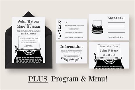 Vintage Typewriter Wedding Template