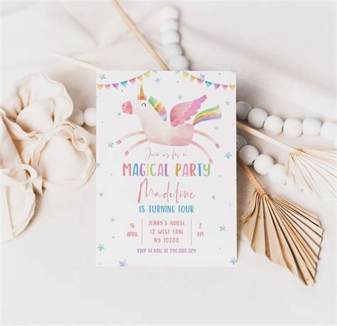 Vintage Unicorn Invitation