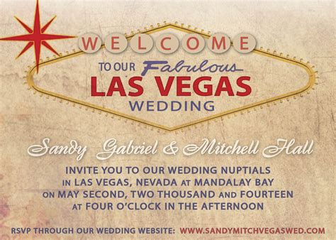 Vintage Vegas Wedding Invitation