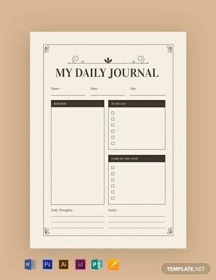 Vintage vibes daily journal template