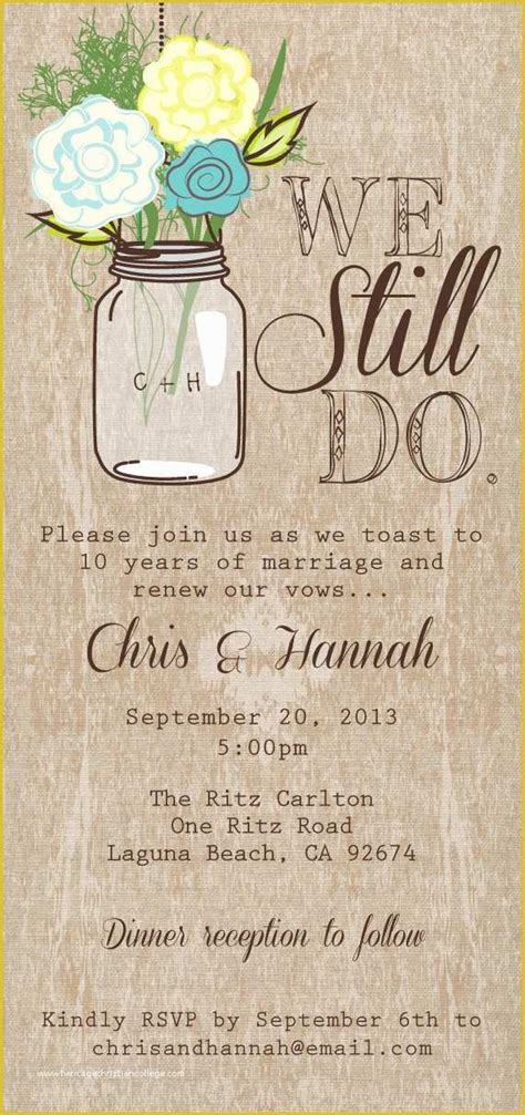 Vintage Vow Renewal Invitation Template