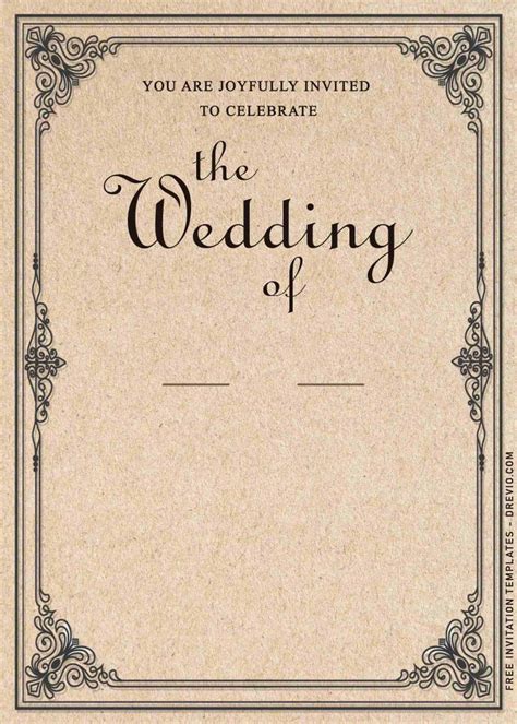 Vintage Wedding Invitation Template