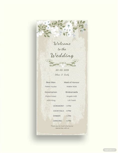 Vintage Wedding Program Template