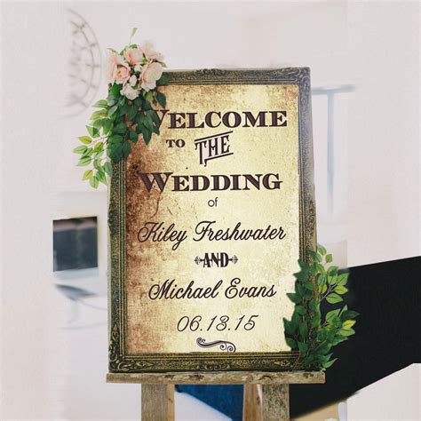 Vintage Glamour Wedding Welcome Sign Template