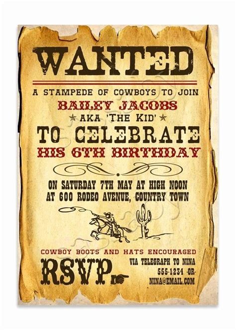 Vintage Western Invitation Template