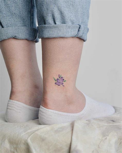 Violet ankle tattoo design