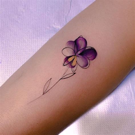 Violet tattoo design options for February birth flower