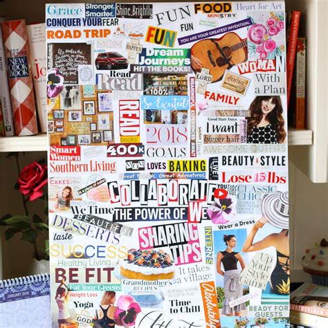 Vision board con imágenes de bienestar