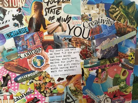 Vision board con imágenes de relaciones saludables