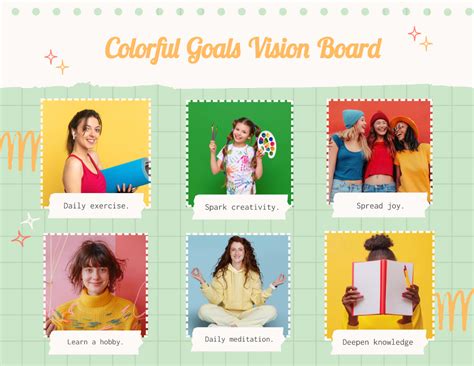 A colorful vision board