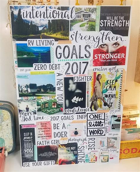 A vision board with examples and images representing success and abundance