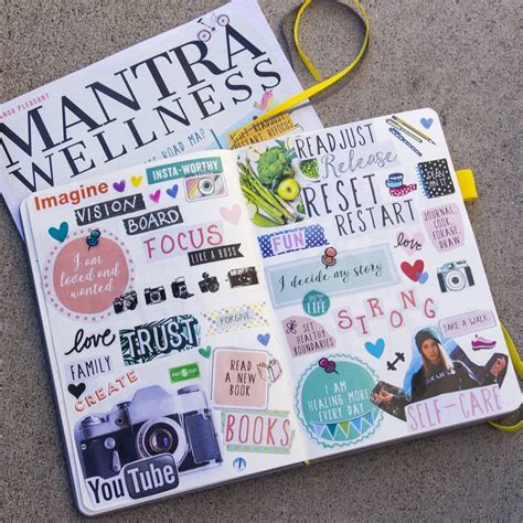 A vision board with journaling and reflection