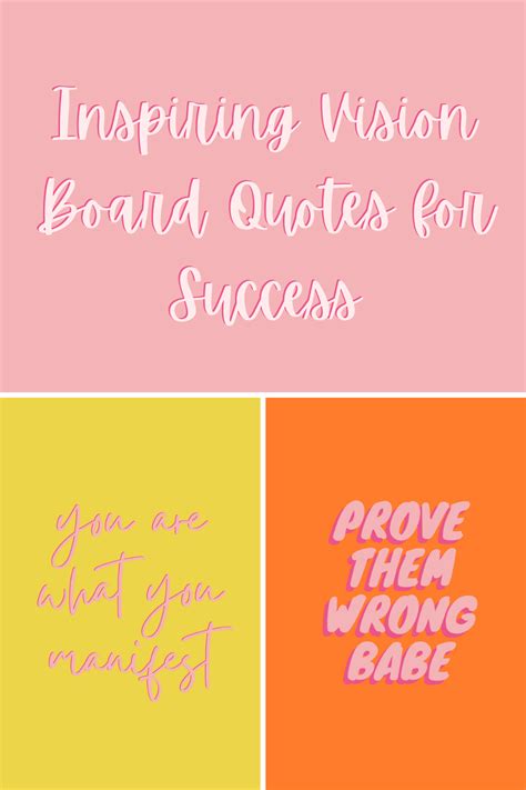 Vision board quotes for success