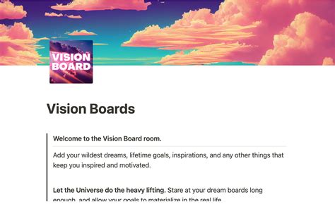 Vision Board Template Gallery