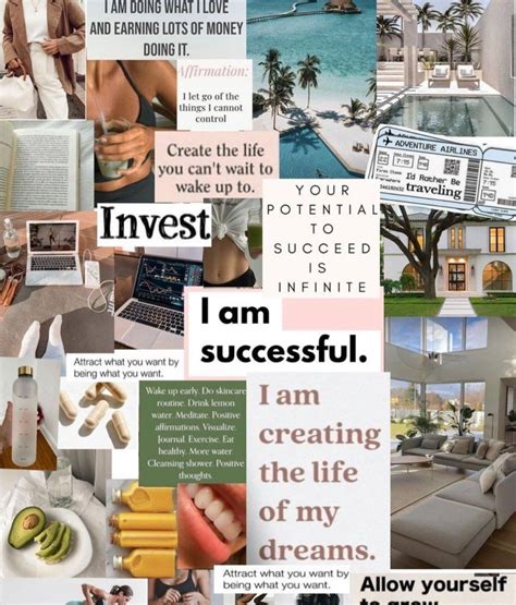 Inspirational quote vision board