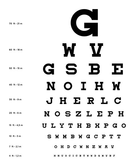 Vision Test Chart Printable