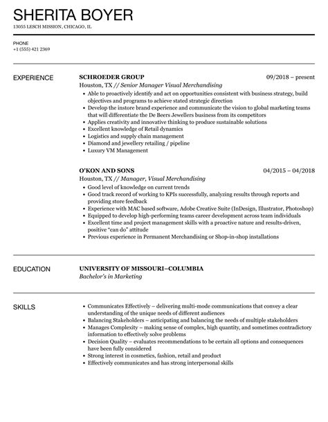 Visual Merchandising Resume Best Practices