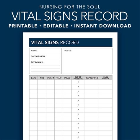 Vital Signs Chart Template 1