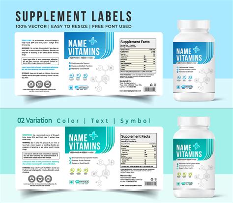 Vitamin Label Template Design