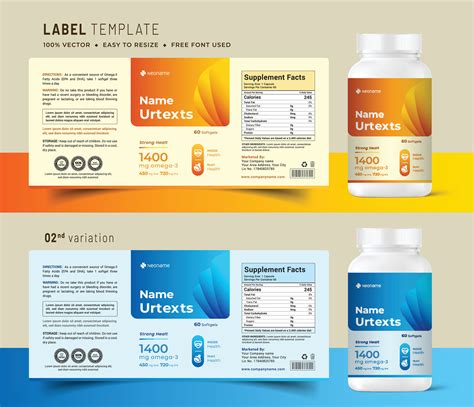 Vitamin Label Template PSD