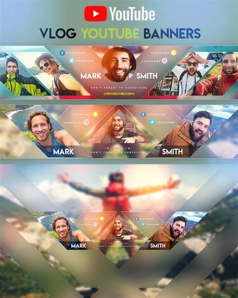 Vlogging YouTube banner template