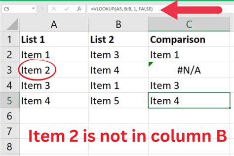 VLOOKUP comparison example 2