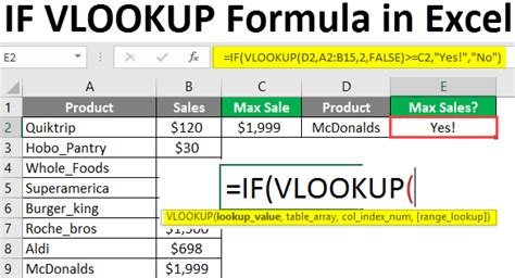 VLOOKUP with IF Statement Formula