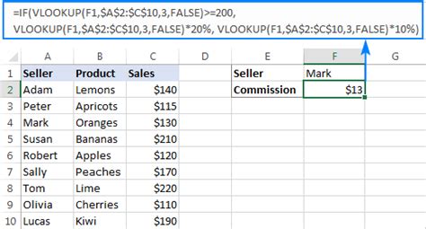 VLOOKUP with IF Statement List