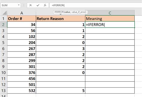 VLOOKUP with ISERROR example 3