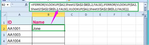 VLOOKUP Multiple Worksheets Image 9