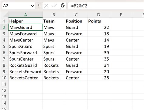 Using VLOOKUP to find player statistics