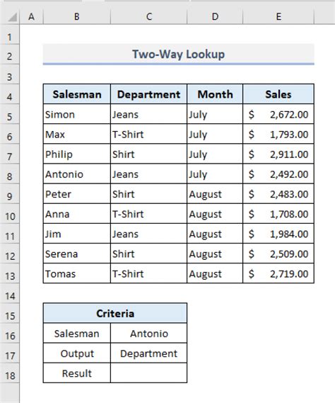 Vlookup Two Columns in Excel