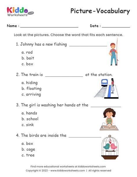 Vocabulary Worksheet Image 2