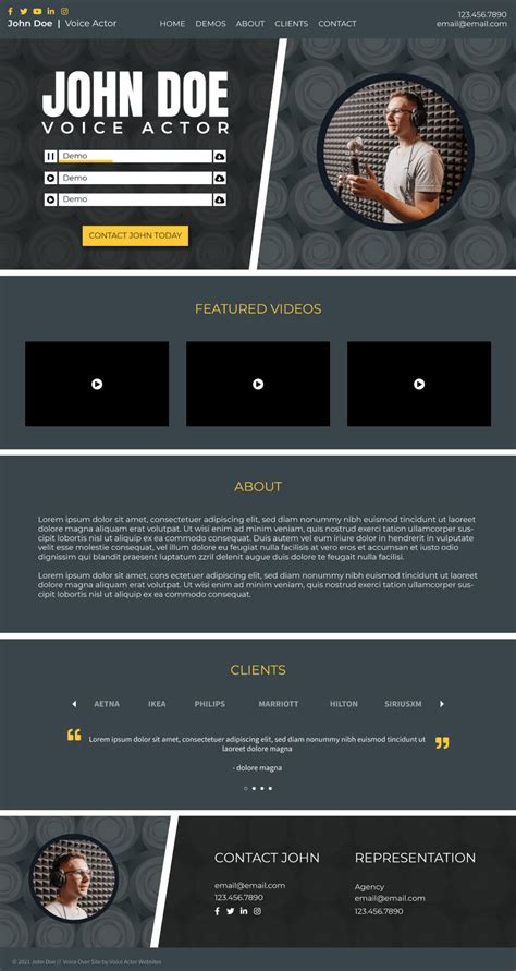 Voice Actor Website Template Wix