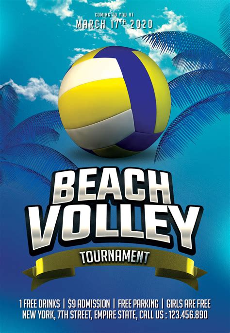 Example of a volleyball flyer template