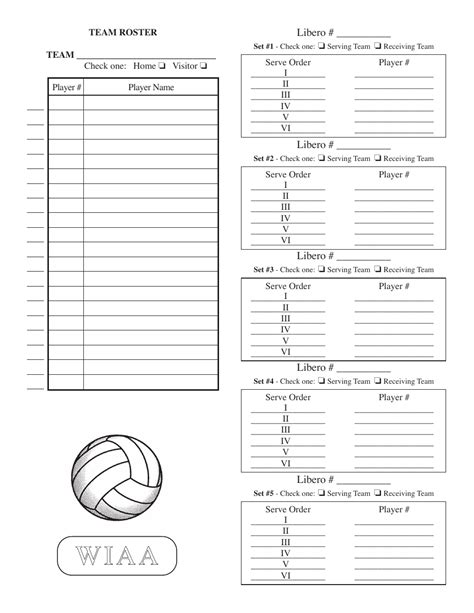 Volleyball Lineup Sheet Coach Analysis