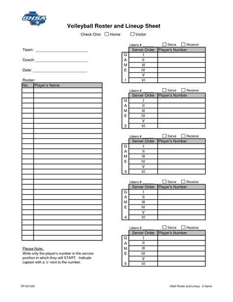 Volleyball Lineup Sheet Player Weaknesses