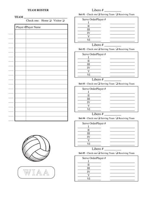 Volleyball Lineup Sheet Template