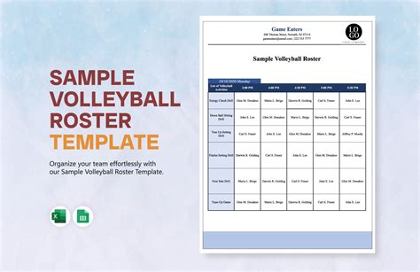 Volleyball Lineup Template Sample