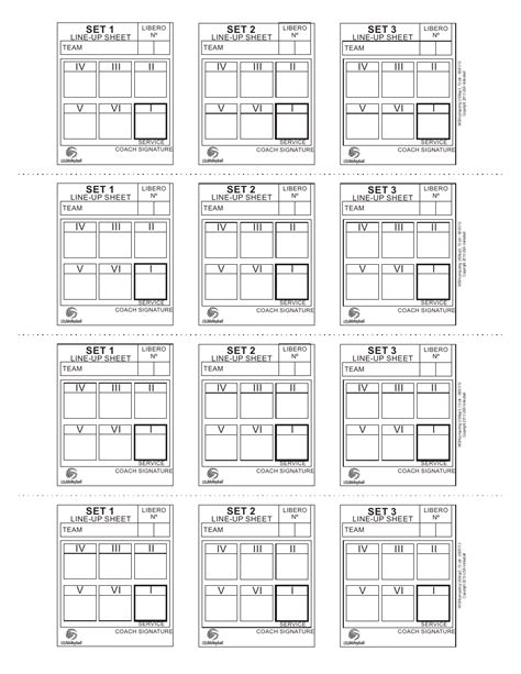 Volleyball Rotation Sheet Example 1