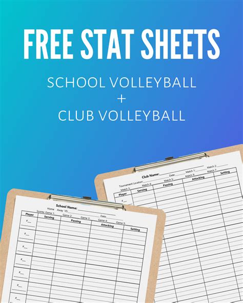 Volleyball Stat Sheets for Coaches