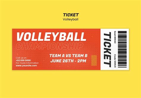 Volleyball ticket template