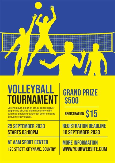 Volleyball Tournament Flyer Template Customization