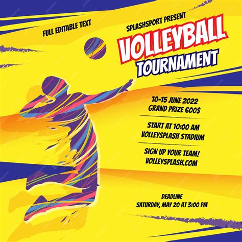 Volleyball Tournament Flyer Template Customization Ideas