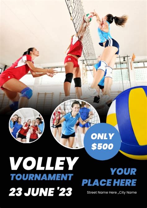 Volleyball Tournament Flyer Template Design