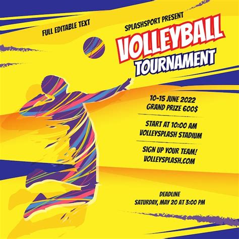 Volleyball Tournament Flyer Template Design Tips