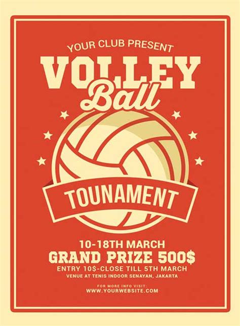 Volleyball Tournament Flyer Template Download