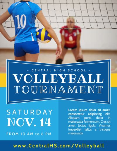 Volleyball Tournament Flyer Template Download Free