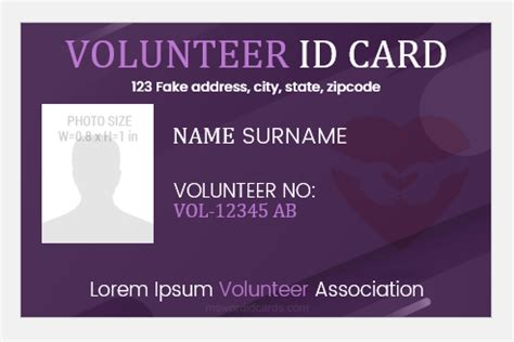 Volunteer ID Card Template