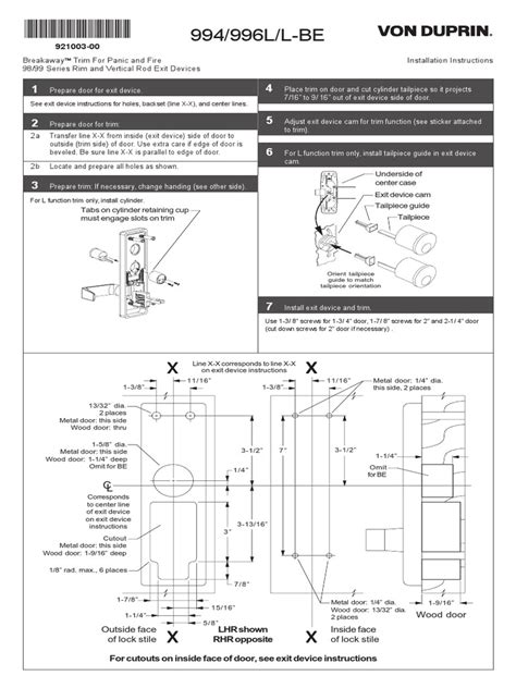 Von Duprin 996L Troubleshooting